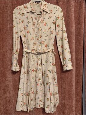 1970’s Cacharel button down pleated floral dress